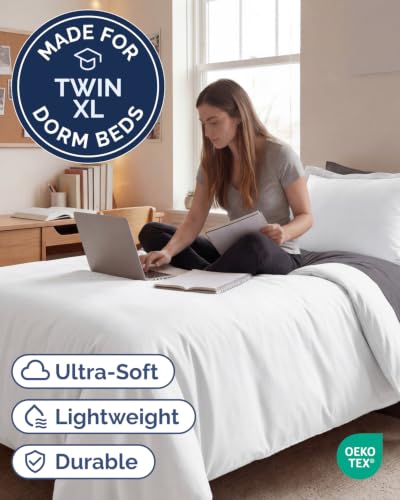 Image of Duvet Cover Twin /Twin XL - 2 Piece Set, College Dorm Room - White