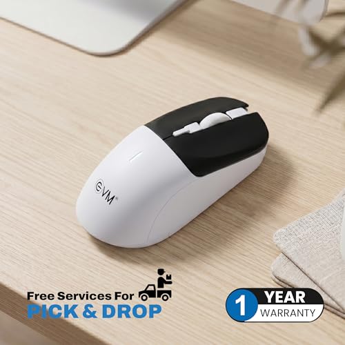 Image of EVM 2.4GHz Wireless Mouse with USB Receiver | 1200 DPI Optical Sensor | 4 Keys Ergonomic Mouse | Smooth Tracking | Wireless Mouse for Laptop, Desktop & Mac | EWLM-630-Black