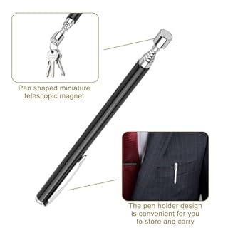 3 Pezzi Calamita Telescopica Sollevatore, Strumento Magnetico Flessibile Asta Pinza Telescopica Magnetica Portatile Pick Up per Raccogliere Raccolta Piccole Parti Chiavi Oggetti Metallici