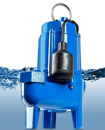 Image of Little Giant LG-SEW75T 115 Volt, 3 /4 HP, 8400 GPH Cast Iron Sewage Pump with Tethered Switch and 20-Ft. Cord, Blue, 14942662