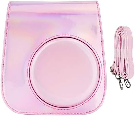 Yosuny Portable Case Compatible with Fujifilm Instax Mini 11 Instant Camera with Adjustable Strap and Storage back pocket (Transparent shell)