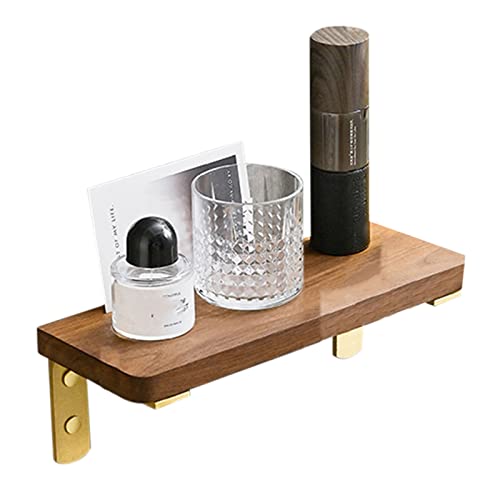 Estante De Ducha Estante De Ducha De Madera Estantes De Ducha Montados En La Pared Adhesivo Sin Perforación Antióxido para Baño De Cocina,Gold,A30cm