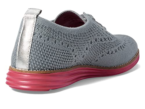 Cole Haan Originalgrand Stitchlite Wing Tip Oxford Gray Knit/Pink Peacock 10 B (M) #TOP4