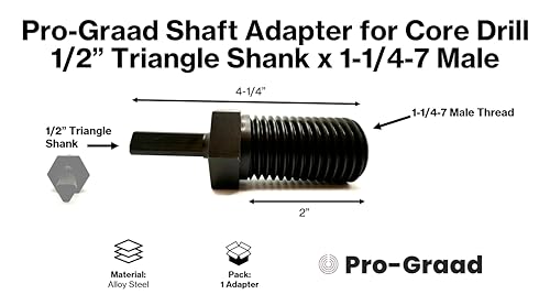 Pro-Graad Core Drill Bit Adapter for Threaded Diamond Hole Saw Core Drill Bit