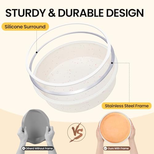 Vinino 6 Inch Silicone Round Cake Pan with Metal Reinforced Frame Set of 2, Nonstick Silicone Springform Pan for Baking Suitable for Making Layers, Cheese & Chocolate Cakes - Thumbnail 2