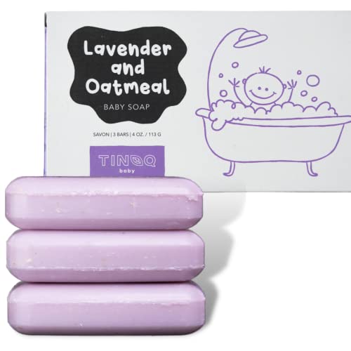 Tinoq Baby Sensitive Skin Natural Shampoo Soap Bar & Body Wash For Baby Bath With Organic Ingredients Relaxing Lavender Oil & Oatmeal Paraben & Fragrance-Free Ecofriendly Packaging Zero Waste 3X4Oz #TOP19