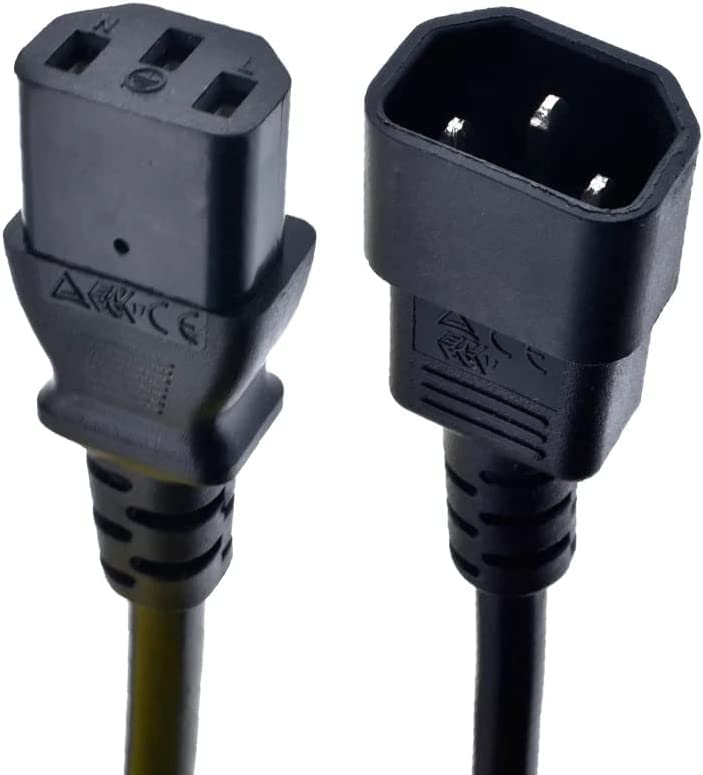 Cavo Iec C13 C14 6 Piedi Nero 18awg 250v Cavo Prolunga Alimentazione PC 6 Piedi (1.8m) - Connettori IEC C13 A C14, 18AWG, 10A/250V, Nero Kentek Cavo Per Computer Monitor