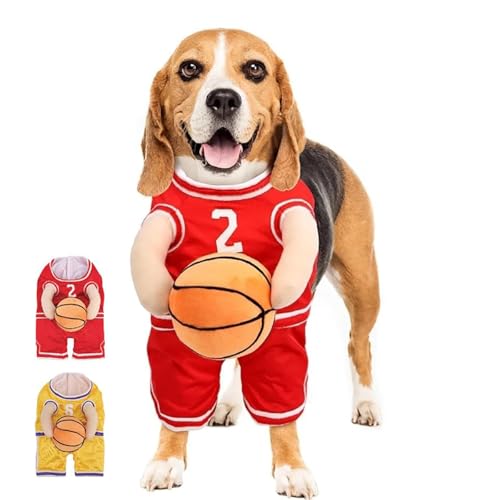 2025 New Dog Halloween Costumes, Dog Basketball Costume with Ball...