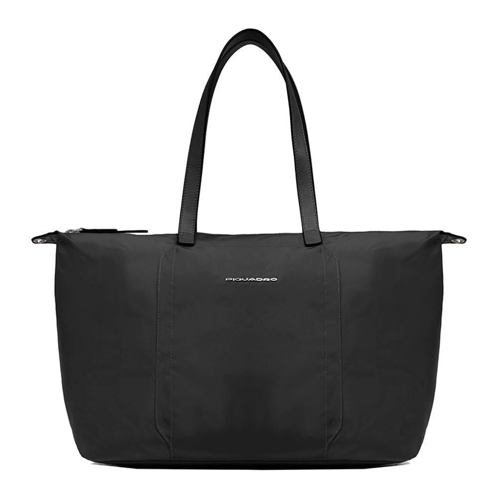 PIQUADRO – Borsa pieghevole porta PC 15.6 pollici – Pelle e tessuto – Donna