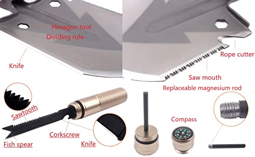 Survival Shovel, Camping Shovel, Survival Shovel W/Pick, Tactical Shovel Survival Tool, Emergency Spade, Entrenching Tool For Off Road, Camping, Gardening, Beach, Digging Dirt, Sand, Mud & Snow. #TOP4