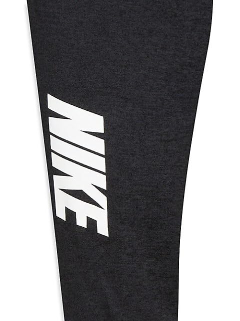 Nike Little Kids Block Swoosh Solar French Terry Pants (US, Numeric, 4, Regular, Black Heather)2