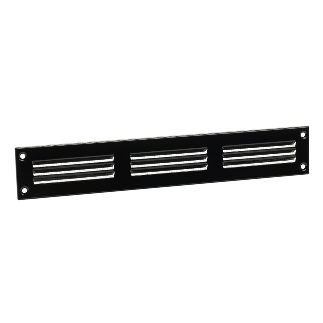 Black 300X50 Mm (12X2") Ventilation Grille Insect Protection Exhaust Air Supply Metal Grille