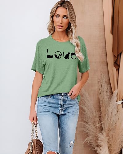 LAZYCHILD Cat Mom Shirts for Women Cat Mama T-Shirts Pet Lover Gifts Shirts Funny Cat Graphic Tees Shirts2