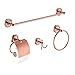 Set Di Accessori Da Bagno Antichi In Bronzo Oro Rosa Anello Portasciugamani Rivestito Porta Carta Igienica Gancio A Parete Set Di Fissaggi Combinazione-quattro Pezzi