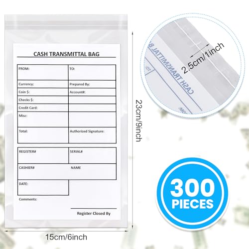 image for Lewtemi 300 Pieces 6 x 9 Inch Bank Deposit Cash Transmittal Bags Tampe