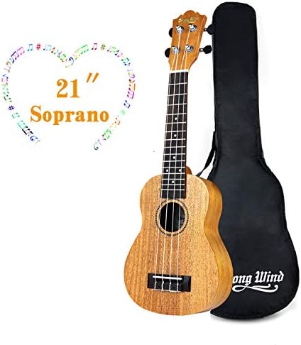 Ukulele Mahogany Ukuleles for Beginner Ukulele Pack Soprano Ukulele Starter Kid Guitar 21 Inch Uke for Kids Student and Adult with Gig Bag