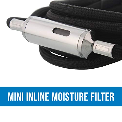 Master Airbrush TC-77 Airbrush Compressor with Small Tank, Regulator, Mini In-Line Moisture Filter & 6' Braided Hose - 47 dB, High Performance Air Compressor for Airbrush Hobbies and Crafts