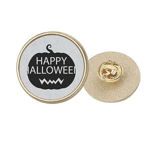 Broche citrouille noire et métal doré ronde pour Halloween taille M