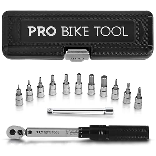 PRO BIKE TOOL Drehmomentschlüssel Fahrrad & Motorrad 1/4 Zoll Antrieb mit Umschaltknarre und Verlängerung, Messbereich 2 bis 20 Nm ? Präzisionswerkzeug inklusive Innensechskant und Torx-Bits für MTB PRO BIKE TOOL Drehmomentschlüssel Fahrrad & Motorrad 1/4 Zoll Antrieb mit Umschaltknarre und Verlängerung, Messbereich 2 bis 20 Nm ? Präzisionswerkzeug inklusive Innensechskant und Torx-Bits für MTB