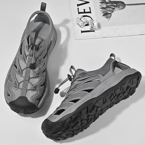 Mens Closed Toe Sandals Beach Water Shoes Men Hiking Sport Leather Saltwater Fisherman Waterproof Sandals4