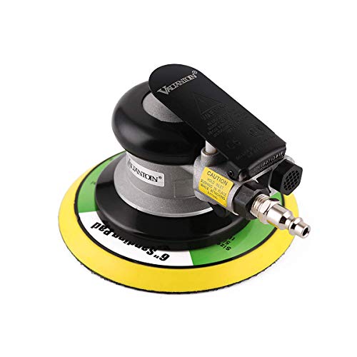 Valianto 6" Professional Air Random Orbital Palm Sander With 1Pc 6" Backup Plate, Heavy Duty Dual Action Pneumatic Sander Silver #TOP2
