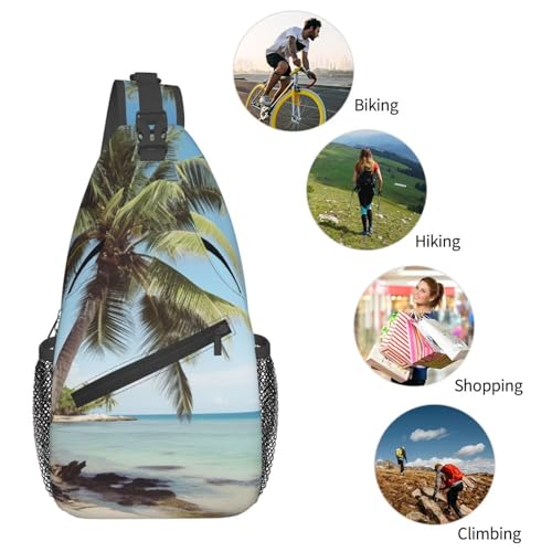 Bolso cruzado Beach Palm Tree para hombres y mujeres miniatura 7
