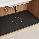 Tapete para Debajo del Fregadero de Cocina,34 X 22 Pulgadas, Bandeja de Fregadero de Silicona, con Diseño de Borde...