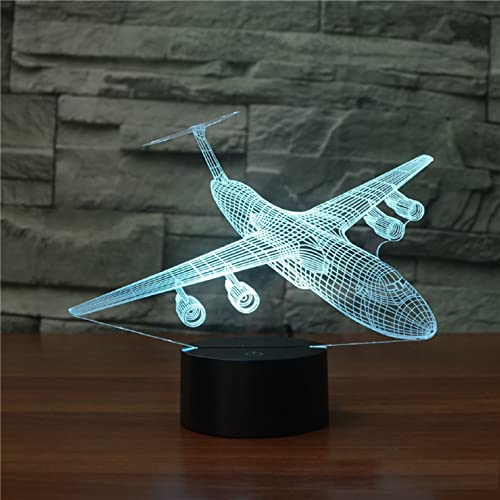 Lámpara de Mesa de Noche LED 3D Avión con Control Remoto miniatura 3