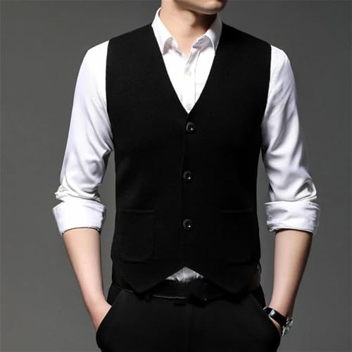 Bollrllr Winter Men's Business Knitted Vest Sleeveless Retro Large Size Warm Vest Wool Blended Vest2