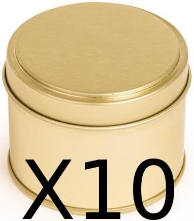 10 Gold Coloured Candle Making tins 250ml 77mm x 65mm. Also, Free Candle Making Guide
