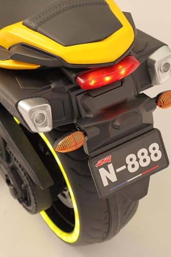 Image of Alstoy Kids RR Toy Bike with Rechargeable 12v Battery Operated Electric Ride-on Bike for Kids | BIS /ISI aproved | 6 Months All Electric Warranty | 5 to 12 Years | Large | Yellow