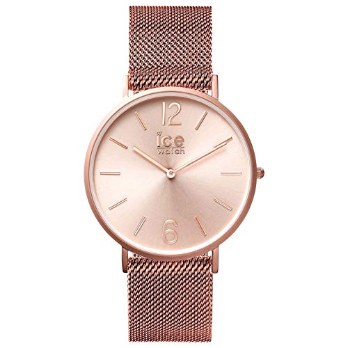 ICE-WATCH - 012710 - City Milanese - Montre Homme - Chronomètre - Cadran Or - Bracelet Acier Rose