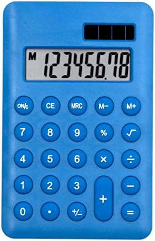 Alina Handheld Mini Pocket Calculator | 8 Digit Display | Solar Battery Small Basic Fully Functional | Fun School Kids Home Office Nurse Colourful Party Gift Event Stocking Filler (1, Blue)