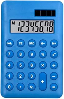 Alina Handheld Mini Pocket Calculator | 8 Digit Display | Solar Battery Small Basic Fully Functional | Fun School Kids Home Office Nurse Colourful Party Gift Event Stocking Filler (1, Blue)