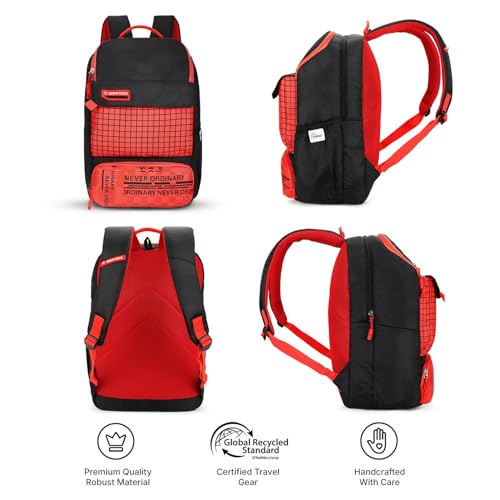 Image of uppercase Campus School Backpack | Well-Padded, Double Compartment with File Sleeve, Organizers, Side Bottle Pocket | For Boys & Girls | 500 Days Warranty