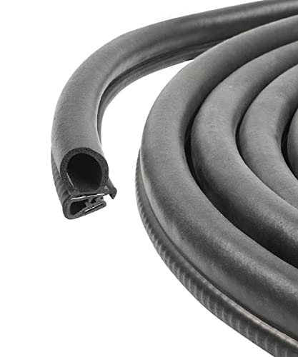 ESEWALAS 10FT/20FT Universal Automotive Door Seal Strip,U-Shape Car Door Rubber Seal Strip Trim Seal with Side Bulb,Self-Adhesive Car Weather Stripping Seal Strip Home Applications (10 Ft)