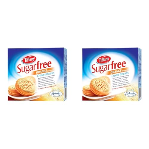Image of Tiffany Sugar Free Orange Cream Sandwich Biscuits,162g | Healthy Snacks for Diebetic | Sweetened With Splenda (Pack of 2)