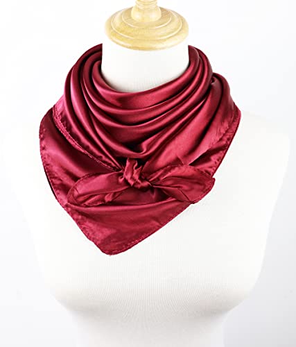 Image of Women's 35 inch Satin Square Silk Like Hair Scarves and Wraps Headscarf for Sleeping