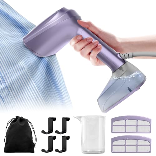 Vacuum Steamer for Clothes, 3500Pa Suction Handheld Clothes Steamer,Multiple mode adjustment，Portable Travel Steamers for Clothes, Steaming & Ironing 2 in 1，400ml Water Tank (for 110-120V)