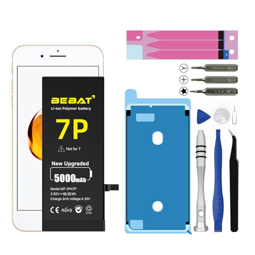 BEBAT Replacement for iPhone 7 Plus Battery, 5000mAh High Capacity Li-ion Polymer Replacement Battery for Model A1661 A1784 A1785 with Professional Repair Tool Kits
