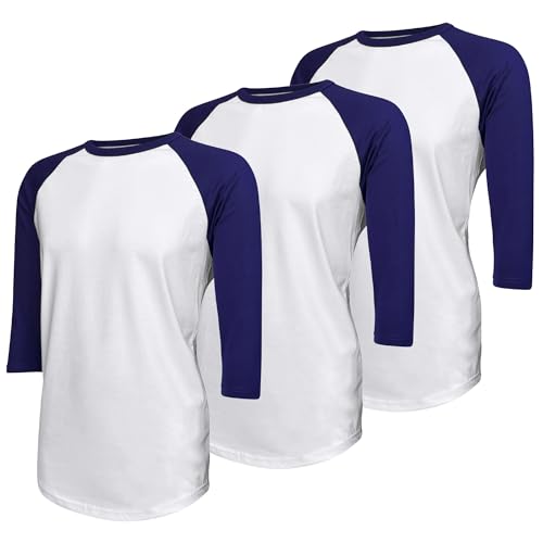 Camiseta Raglan ILTEX con mangas 3/4 para béisbol atlético unisex (paquete de 3)