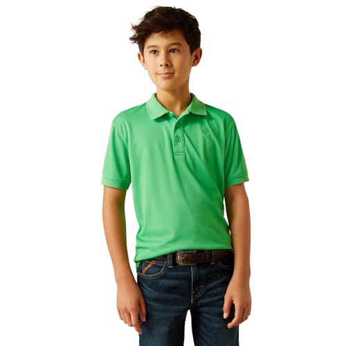 Ariat Boy's Tek Polo Shirt Apricot Blush4