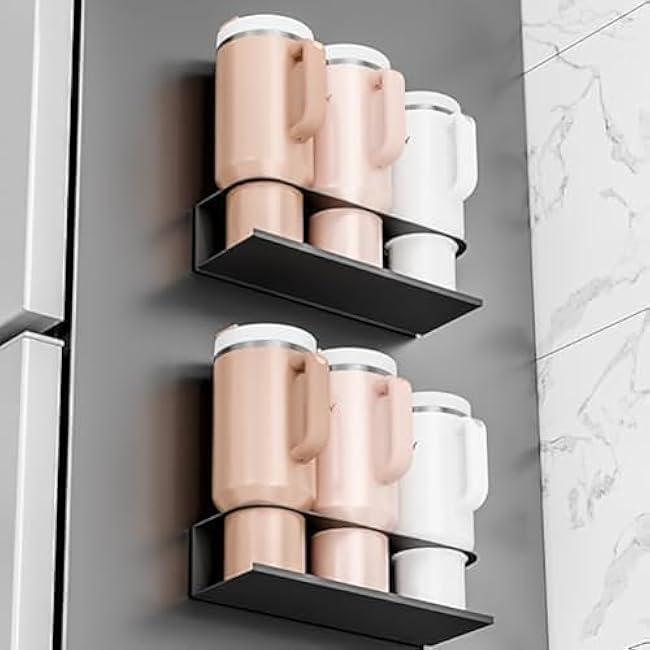 Generic Magnetic Water Bottle Organizer, 2 in 1 Compatible with Stanley 40 Oz, Fridge Tumbler Organizer with Strong Magnetic Hold