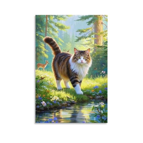 Cuadros decoracion Maine Coon para un salon moderno y comedor acogedor