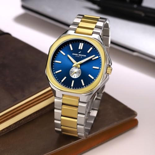 Image of Daniel Hechter Paris Villiers Collection Analog Watch for Men with Round Dial, Small Seconds Sub-Dial, Luminos Hand and Hour Markers and Stainless Steel Strap - DHM1052