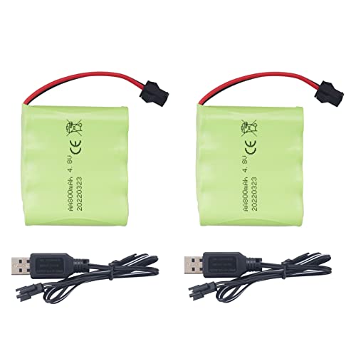 Pack batería recargable 4.8V 800mAh con cable USB para RC