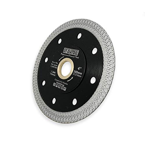 Dt-Diatool Diamond Tile Blade 4 Inch Diamond Turbo X Mesh Rim Segement Circular Saw Blade For Procelain Ceramic Stoneware Marble Granite Fits 5/8"-7/8" Arbor #TOP2