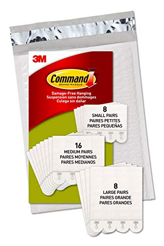 Command White Picture Hanging Strips, 32 Pairs: 8-Small, 16-Medium, 8-Large, Indoor Use (PH211-32NA) - //coolthings.us