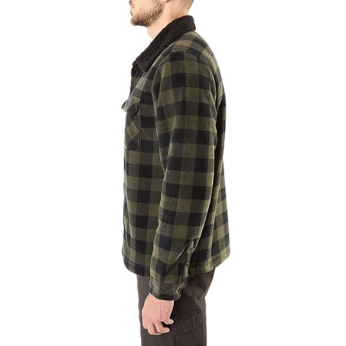 Smith's Workwear Men's Lined Plaid Micro Polarfleece Jacket with Sherpa Collar2