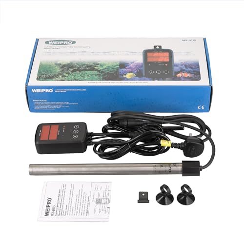 Image of Titanium Aquarium Heater 800W, Submersible Fish Tank Heater with Digital Display Temperature Controller, 0℃-40℃ Adjustable, Fast Heating for 100 ~ 150 Gal Saltwater Freshwater Fish Tank, MX-9015(800W)